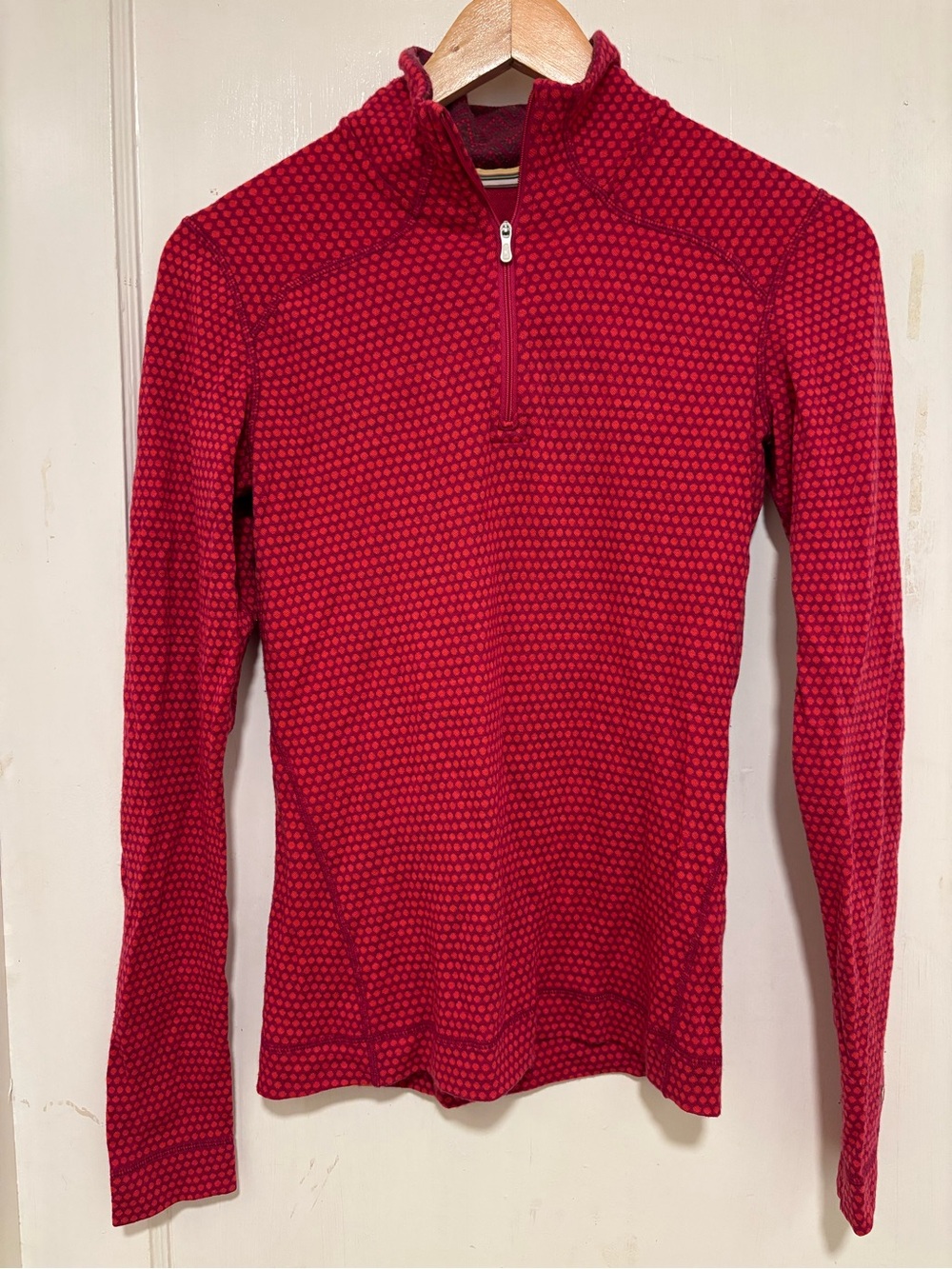 Smartwool Red Patterned Women's Quarter-Zip Pullover
